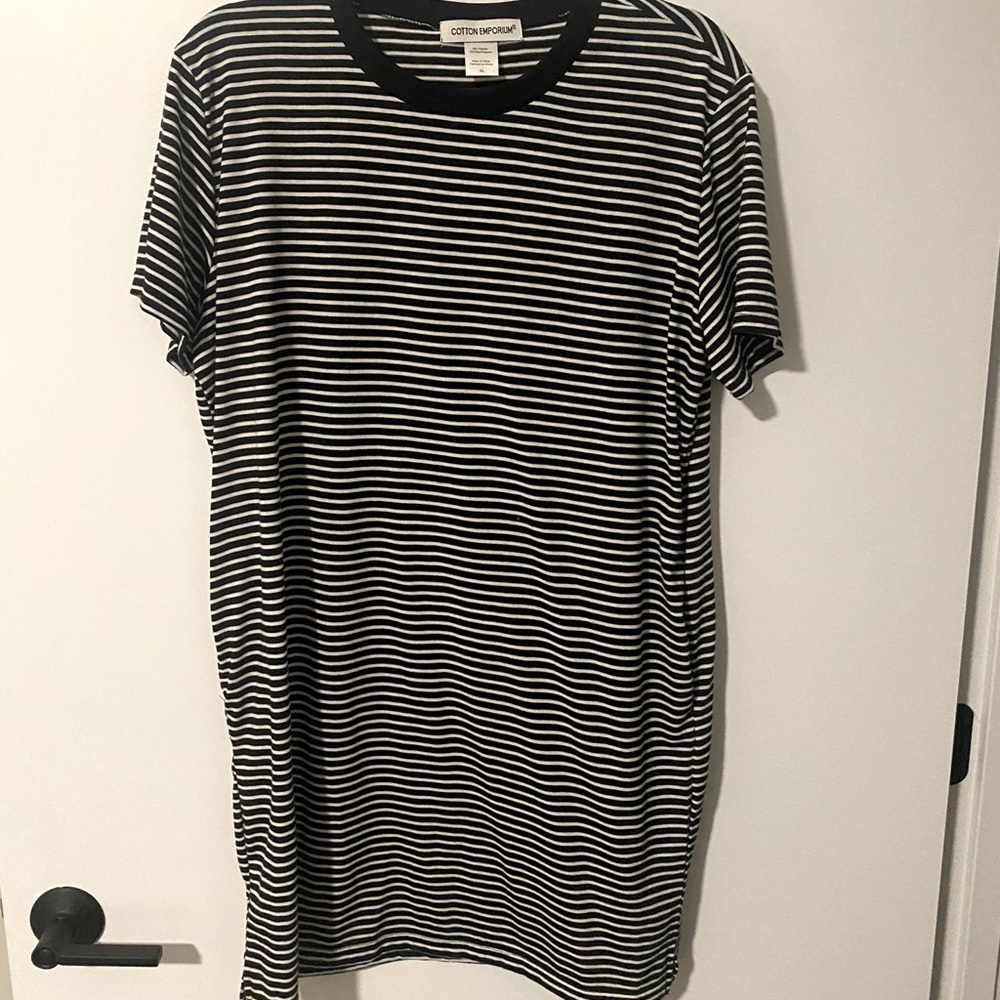 Cotton Emporium Crew Neck Striped T-Shirt Dress